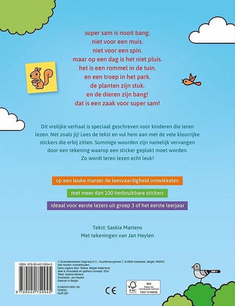 Stickerboek: Ik leer lezen -  Super Sam en de dino