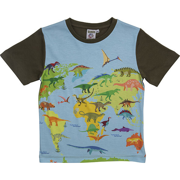 Wereldkaart met dino's