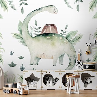 Dinosaurus Posterbehang - Brontosaurus - VLIESBEHANG (368x254cm) 