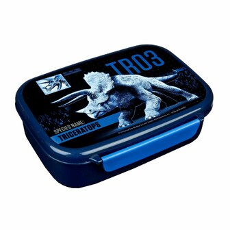 Lunchbox/broodtrommel - Triceratops - blauw