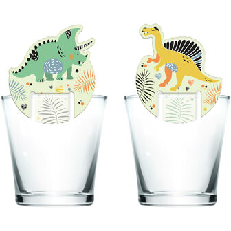 Glasdecoratie Dinosaurus (6x) (Dinosaurus Roar Feest)
