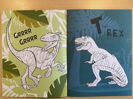 Dinosaurus kleurboek - Kleur- &amp; Glitter Stickerboek Dino