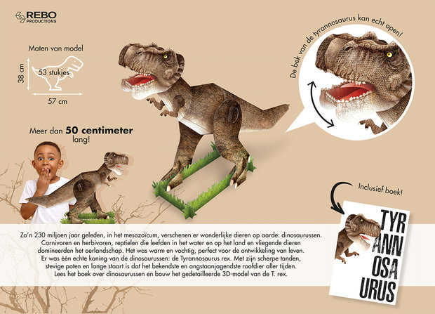 Tyrannosaurus 3D model + informatieboekje