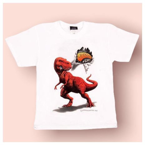 Dinosoles - 3D - T-rex shirt (wit) (grote maten)
