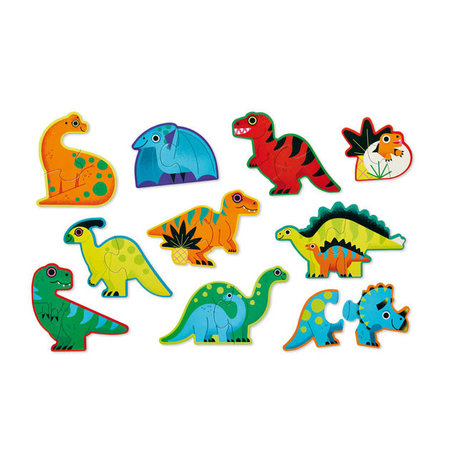 Dinosaurus Puzzel -Let's Begin - (2 x 10 st) - Crocodile Creek