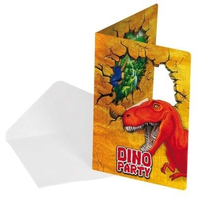 Uitnodigingen (6x) (Dinosaur Party)