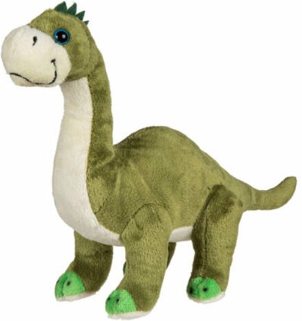 Dinosaurus Pluch Knuffels- Brontosaurus- T-rex - Triceratops - Stegosaurus (4x) - circa 30 cm