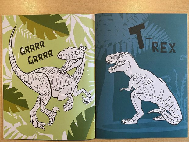 Dinosaurus kleurboek - Kleur- & Glitter Stickerboek Dino