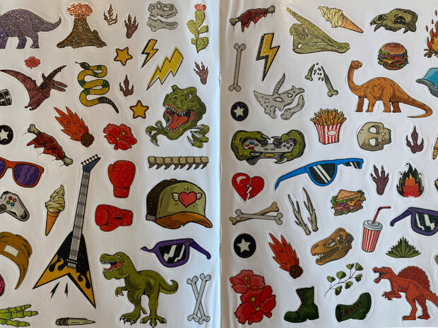 Dinosaurus kleurboek - Kleur- & Glitter Stickerboek Dino