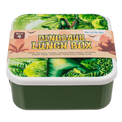 Dinosaurus lunchboxset (4x) - groen - (vers. dino's)