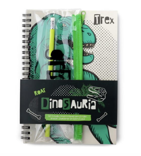 Dinosauria Ring A5 Notitieboekje &amp; 6-delige Schrijfset