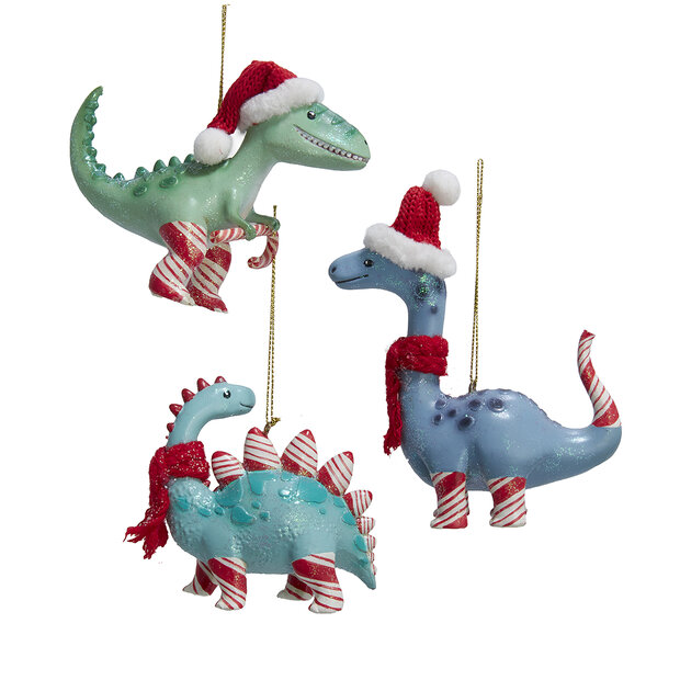 Dino kerstbal thema candy