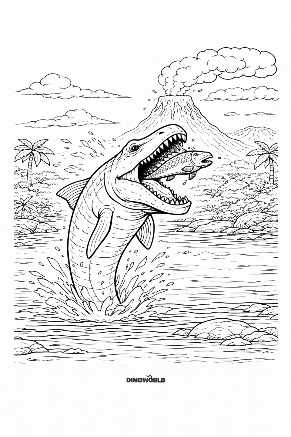 Mosasaurus kleurplaat