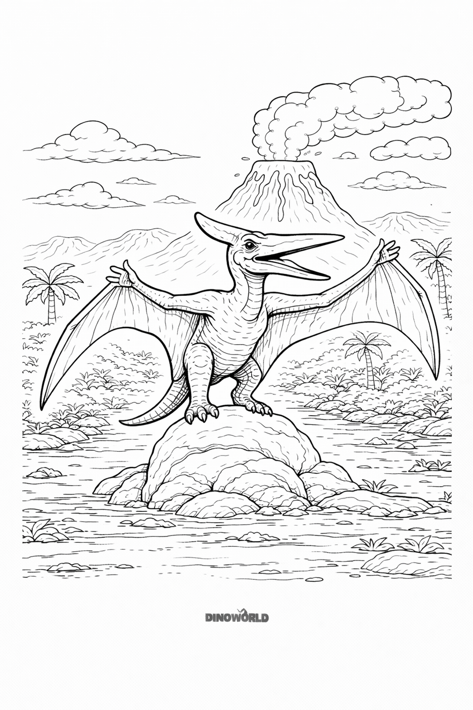 Pteranodon kleurplaat