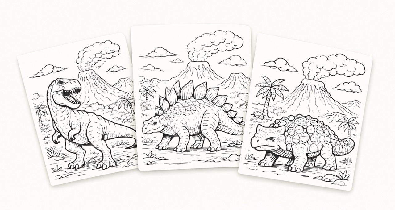 Gratis dino kleurplaten