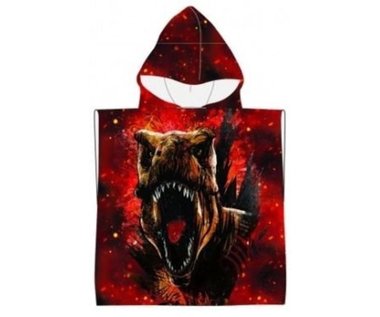 Badponcho Jurassic World - rood - (50 x 50 cm)