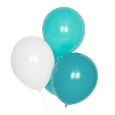 Ballonnen - (turquoise, aqua, wit) 10x