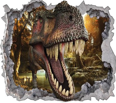 T-rex 3D Posterbehang - VLIESBEHANG (368x254cm)