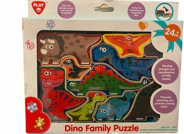 9 stukjes (blokjes) dinosaurus puzzel - vanaf 2 jaar