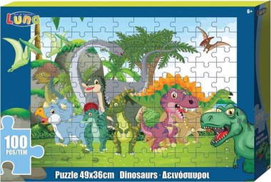 100 stukjes Vrolijke dino's puzzel