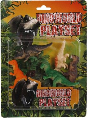 Dinoworld Playset - 6 dinosaurussen incl. boom