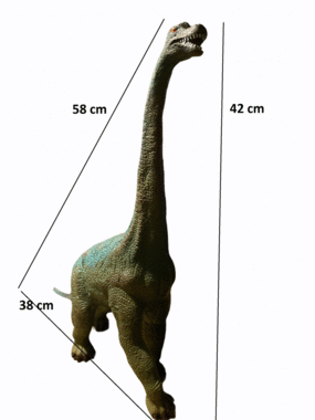 Grote speeldino Brachiosaurus (met geluid) - groen - 58 cm - Dinoworld