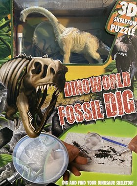 Dig it out: Brachiosaurus skelet (blok) met extra speeldino (Dinoworld)