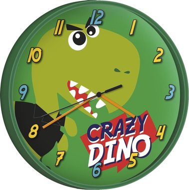 Vrolijke dinosaurus klok - 24 cm - Crazy Dino