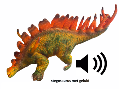 Speeldino Stegosaurus (met geluid) - rood/bruin - 30 cm