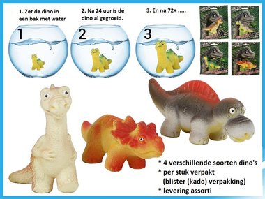 Groeiende dinosaurus (groot) L10 cm