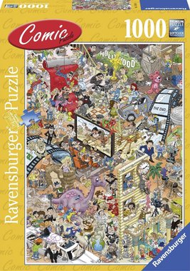 1000 stukjes - Dino ontsnapt - Comic Hollywood Puzzel - Ravensburger