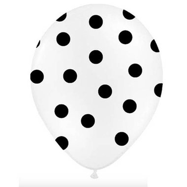 Ballon zwarte dots/stippen (1x) -  Partydeco