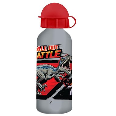 Jurassic World Drinkfles 0,5 L -grijs/rood