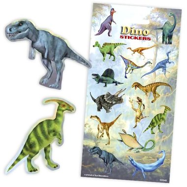 Dinosaurus stickervel (15 stuks)