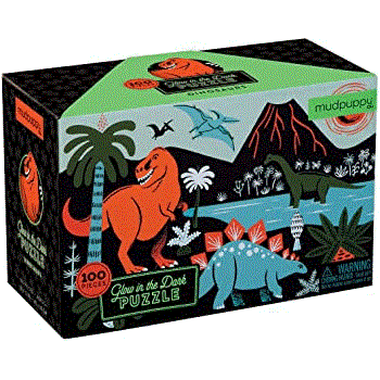 Dinosaurus Puzzel (100 st) - Glow in the dark - Mudpuppy