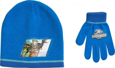 Jurassic World - Winterset Muts & handschoenen - blauw