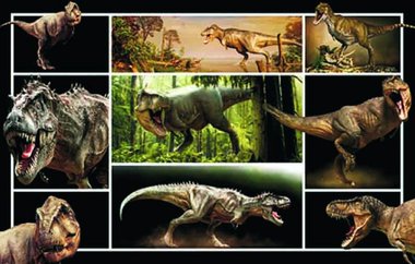 Dinosaurus 3D lenticulaire placemat/onderlegger - verschillende dinosaurussen