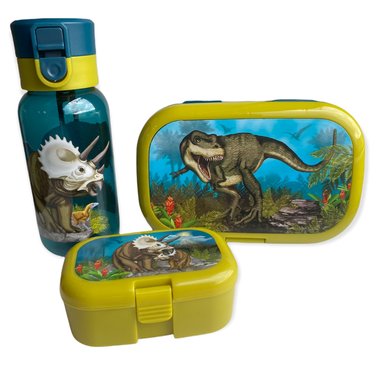 (Uitverkocht) Schoolset / Lunchset Dinosaurus - 3-delig