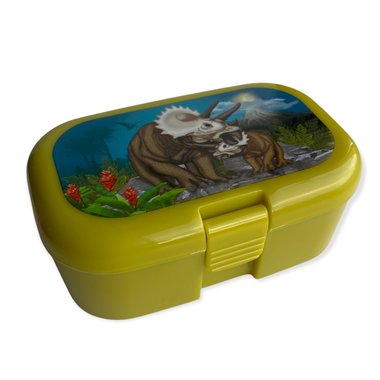 Dinosaurus Snackbox (mini) - groen - Triceratops