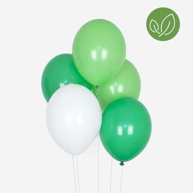 Ballonnen - (groen/wit) - 10x