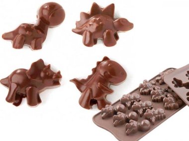 Siliconen vorm/mal - Dinosaurus - ijsblokjes - chocolade