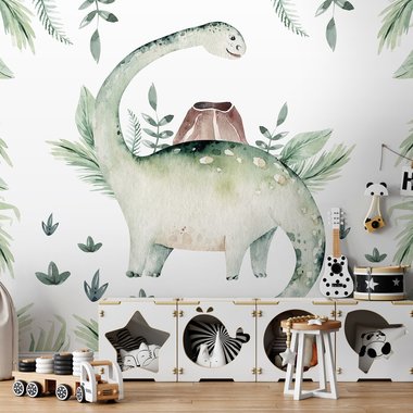 Dinosaurus Posterbehang - Brontosaurus - VLIESBEHANG (368x254cm)