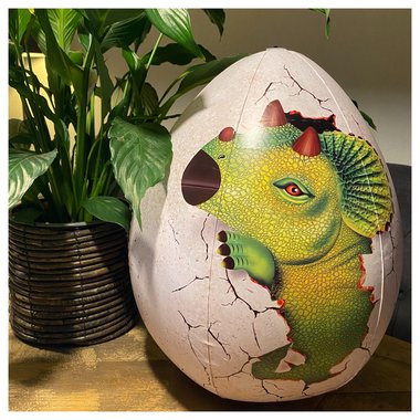 Opblaasbare Dinosaurus Ei - Triceratops - met licht (38 x 26 cm)
