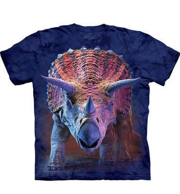 T-shirt Triceratops Charging (blauw)