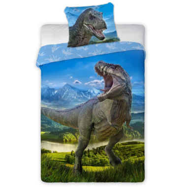 Jurassic World Dekbedovertrek - T-rex - Blauw -  140 x 200 cm