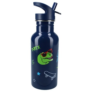 Dinosaurus Drinkfles Pret -  Dino met skateboard - Aluminium