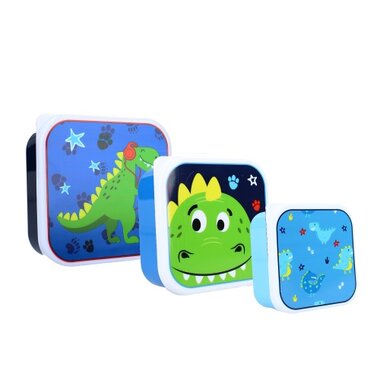 Dinosaurus snackbakjes (3x) - Dino met Koptelefoon - Pret