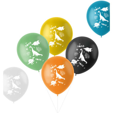 Ballonnen Dinosaurus - (6 x) - (Dinosaurus Roars Feest)
