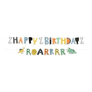 Dinosaurus Letter Banner - Happy Birthday - Roarrrr - Dinosaurus Roars Feest