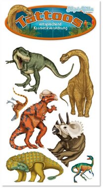 Dinosaurus Tattoo - gekleurde dino's (7x)